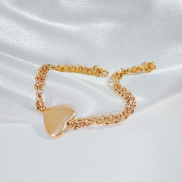 

women lover heart chain stainless steel anklet rose gold adjustable or bracelet jewelry gift 18cm+4cm, Black