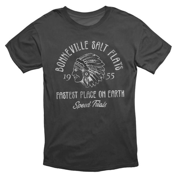 

Vintage Style Bonneville 55 Salt Flats Biker T Shirt Black, White;black