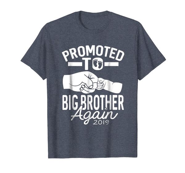 

promoted to big brother again shirt 2019 funny gift for son, White;black