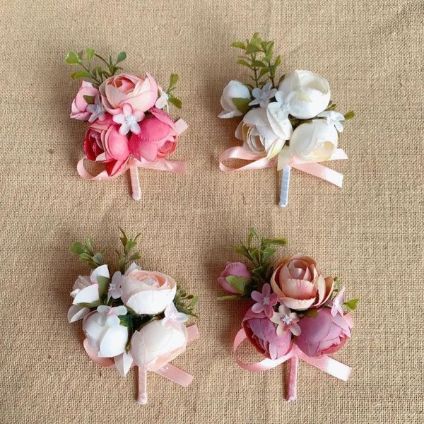 

decorative flowers & wreaths wrist quality flower brooch bride groom bridesmaids corsage boutonniere wedding corsages prom