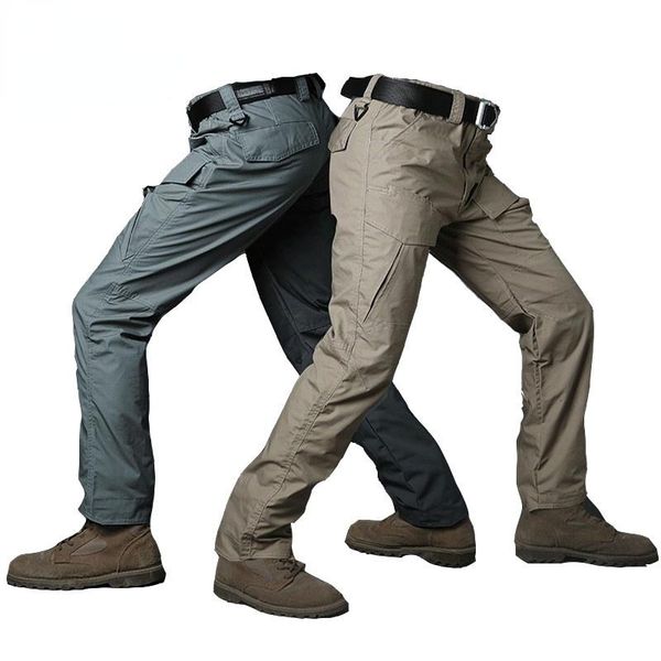 

men's pants men waterproof military tactical male swat soldier combat trousers camo style work army casual cargo camouflage joggers, Black