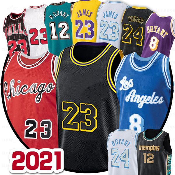 

lebron 23 james jersey ncaa mens 12 ja morant michael 2021 city mamba mj basketball jerseys edition, Black;red