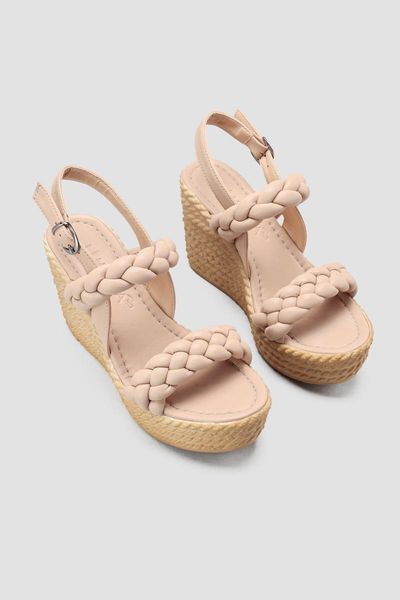 

sandals women's beige gaynor nud braided wedges, Black