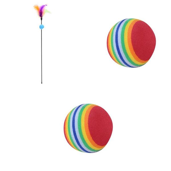 

cat toys 10pcs/1pcs super q rainbow ball toy eva foam colorful pet