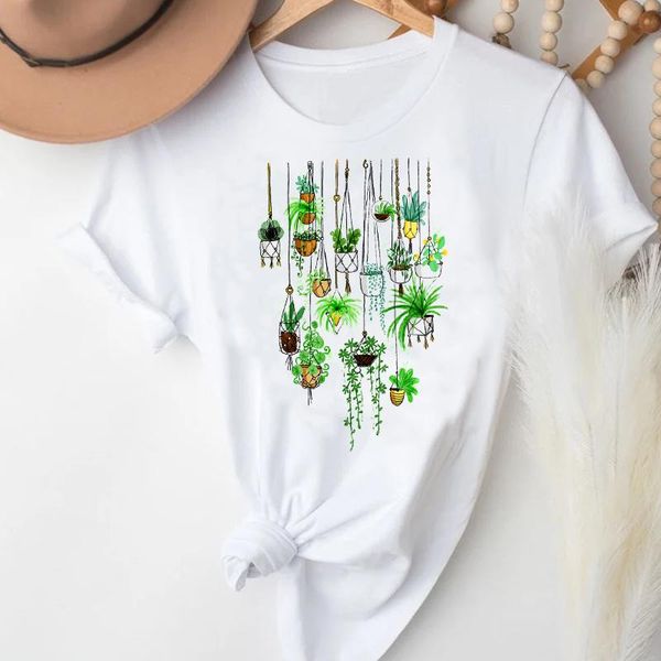 

women's t-shirt t-shirts women printing plant cute spring summer kawaii fashion clothes graphic t tshirt lady print female tee, White