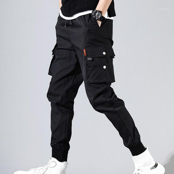 

spring summer cargo pant men joggers harajuku sports thin jogging trousers male tactical streetwear men's clothing pants, Black