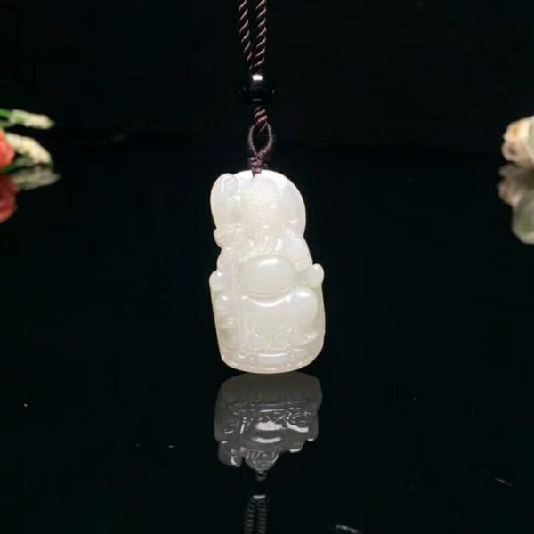 

lockets exquisite hetian yu guan gong pendant h44#, Silver