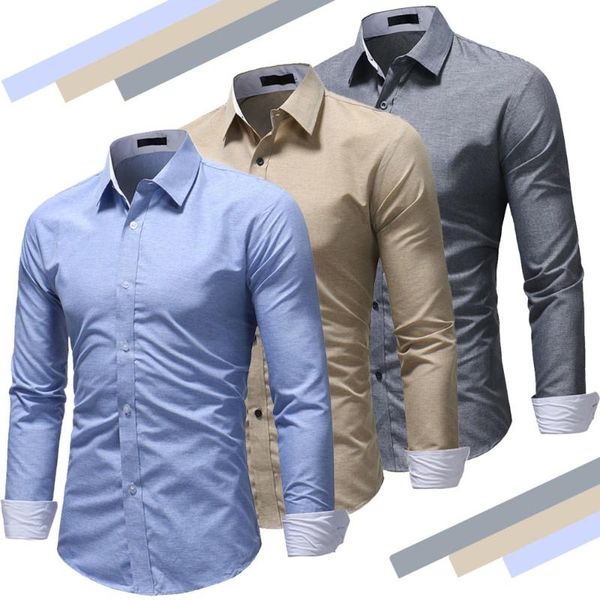 

men's dress shirts mens long sleeved business formal solid color simple slim button, White;black
