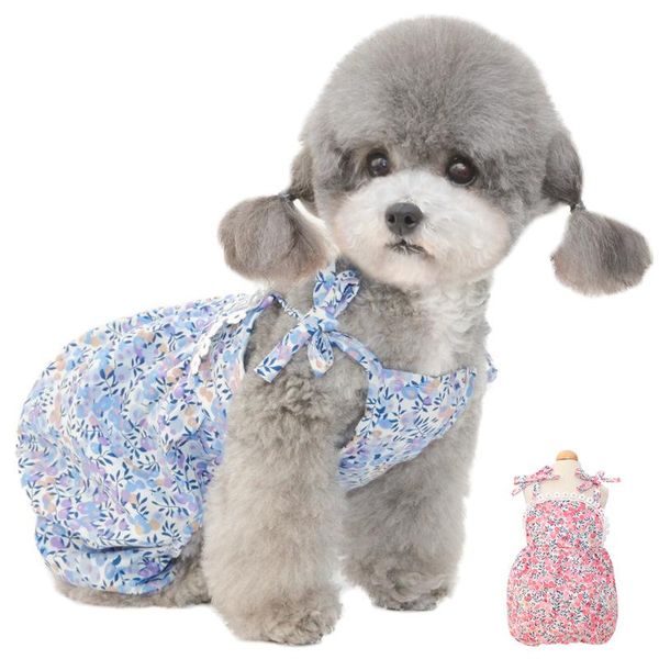 

dog apparel dress- puppy floral princess dresses, thin cute pet summer clothes for small medium girl dogs cats kitten