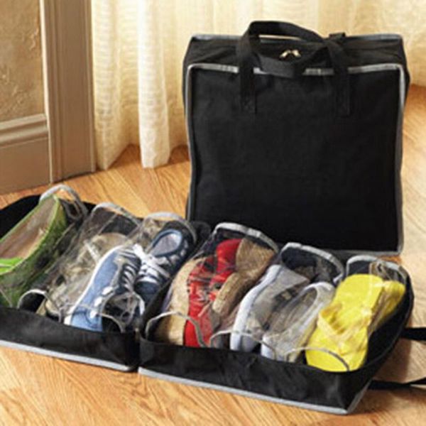 

storage bags portable shoes travel bag organizer tote duffel 6 grid luggage carry pouch holder drop ship