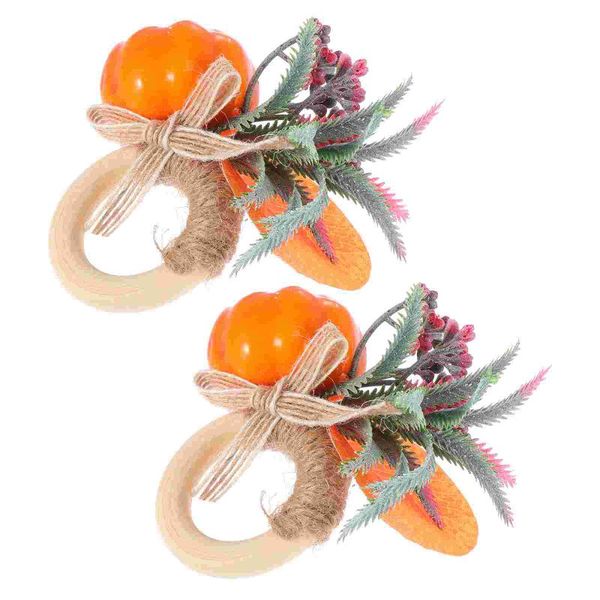 

napkin rings 2pcs thanksgiving day clasps simulated flower (orange)