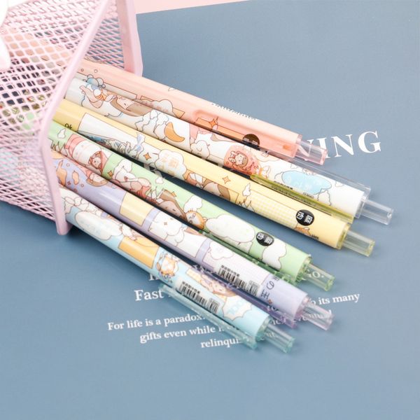 

cartoon ins push neutral pen hemp meat ball high vae jump pen black 0.5mm cute water ball set