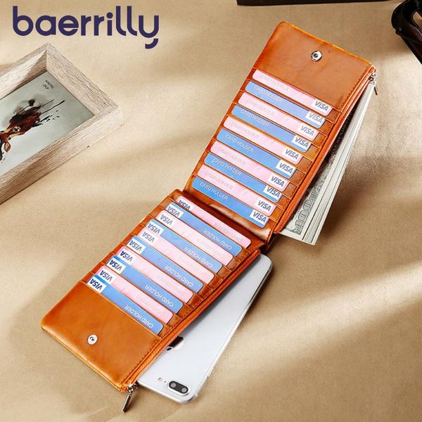 

card holders 2021 genuine leather coin purse holder phone wallet women clutch bag porte monnaie femme for 20 cards cartera, Brown;gray