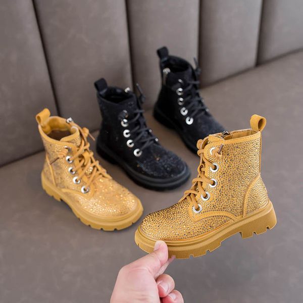 

childrens boots kids shoes girls footwear autumn winter sequin short boot shoe b8171, Black;grey