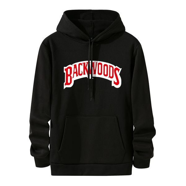 

2021 spring and autumn new backwoods printed sweatshirt men's pullover hip hop women's hooded sweater, Black
