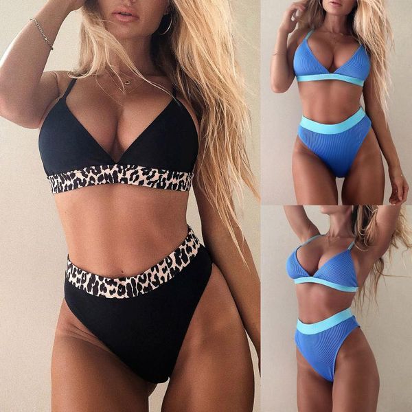 

swimsuit women bikini solid push up high cut hight waist halter set two piece swim suit traje de bano women's swimwear, White;black
