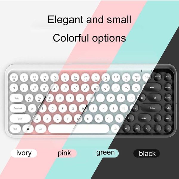 

keyboards 308i bluetooth keyboard round key 84 keys wireless computer gaming keycaps for office laptablet
