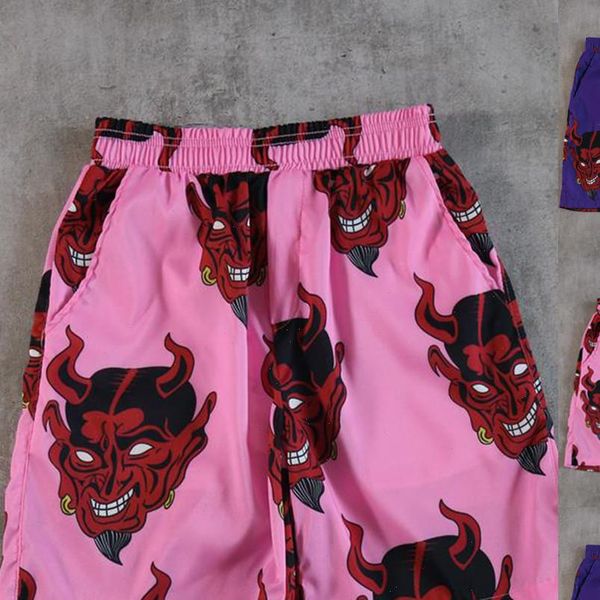 

shorts women summer devil short full printed men casual streetwear elastic waist hip hop harajuku, White;black