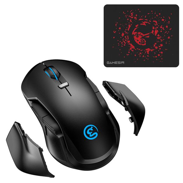 Mouse da gioco wireless GM300 + tappetino per mouse Interruttori meccanici Omron integrati e sensore ottico PMW3389