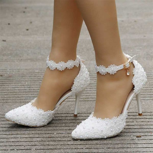 

dress shoes white lace heels wedding bridal party women's high heel plus size 34-42, Black