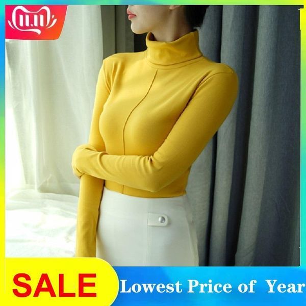 

winter korean turtleneck cotton women sweater pullover long sleeve pull femme, White;black