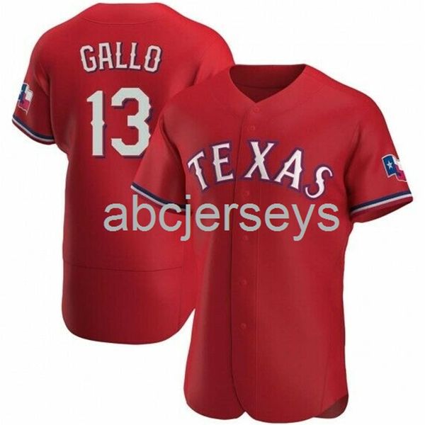 

joey gallo #13 red ver1 baseball jersey xs-6xl, Black