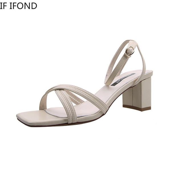 

dress shoes if ifond women summer beach sandals woman open toe fashion buckle ladies ankle strap chunky high heels party casual, Black