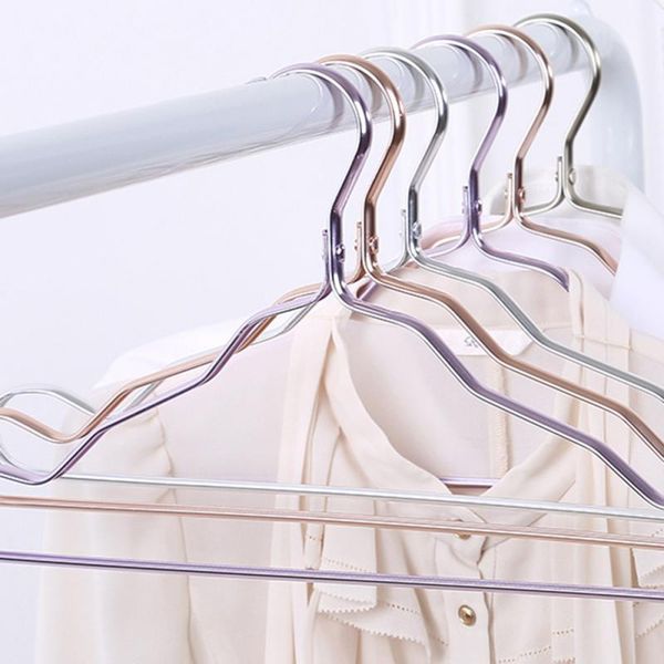 

hangers & racks 5pcs/set aluminum alloy anti-skid hanger strong non-slip for clothes clothing organizer wardrobe storage