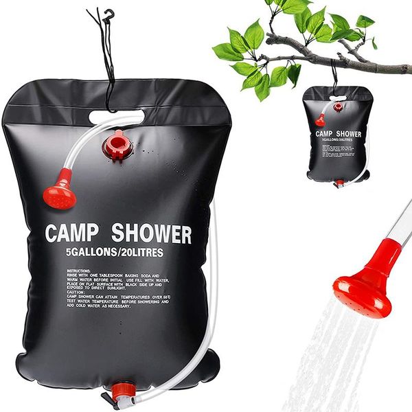 

hydration packs 20l outdoor camping shower bags portable solar heated water bag foldable camp hiking climbing bath switchable head