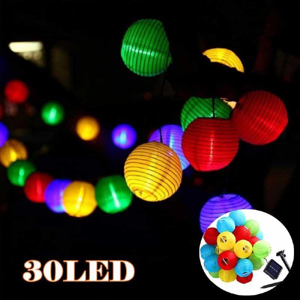 

solar lamps lantern ball garden garland light 20/30 led festoon globe wedding party holiday string