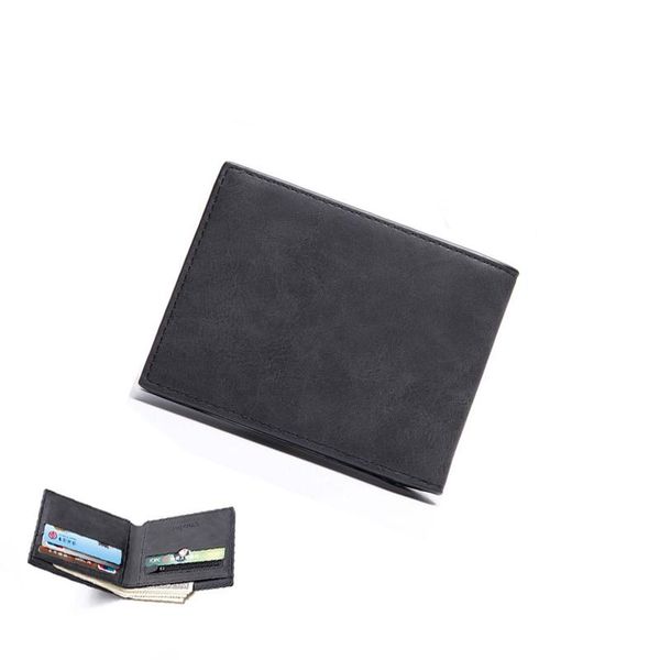 

wallets fashion 2021 men's retro matte leather pu men wholesale short card holders purse for, Red;black