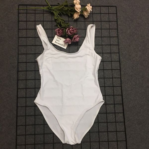 

2020 bikini solid women's blank one piece, White;black