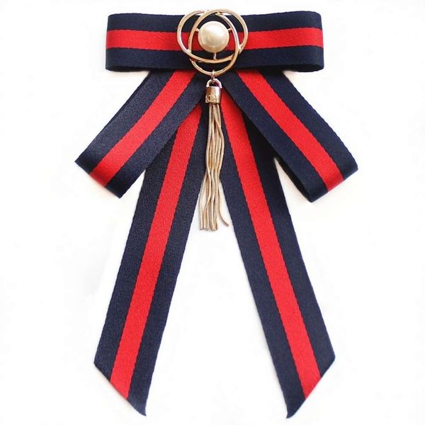 

girls jk uniform tie exaggerated trend bow high block pattern with diamond brooch, Gray