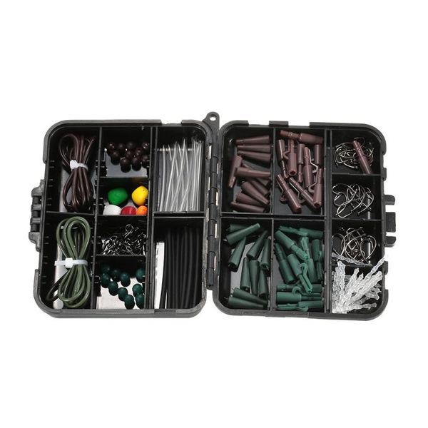 

142pcs/lot carp fishing tackle box clips hooks swivels baiting needles terminal rigs accessary accessories