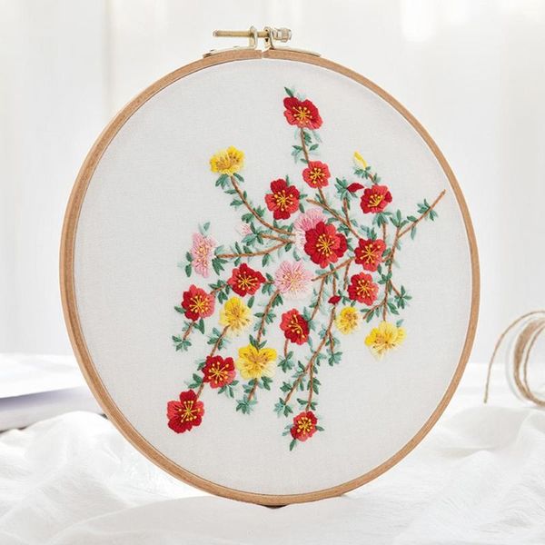 

other arts and crafts diy suzhou embroidery kit flower handcraft needlework cross stitch cotton painting hoop home decor