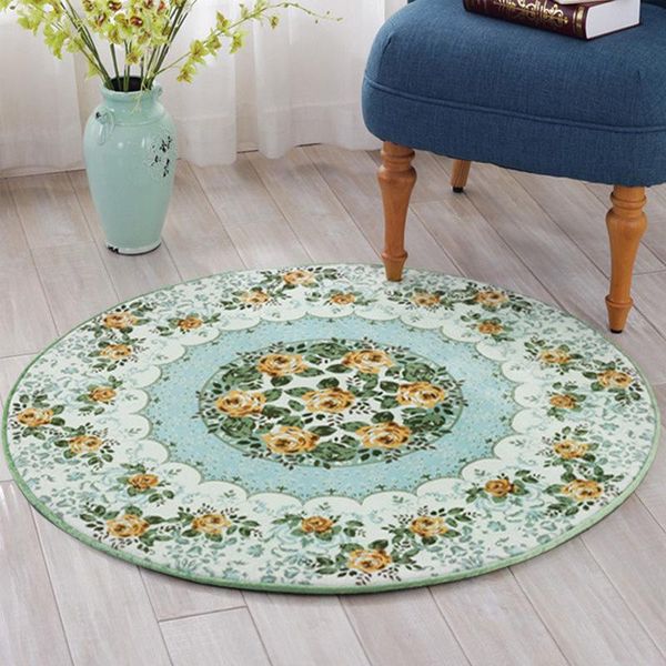 

carpets nordic floral round area rugs living room flower floor mat sofa coffee table balcony bedroom bedside antiskid tapete
