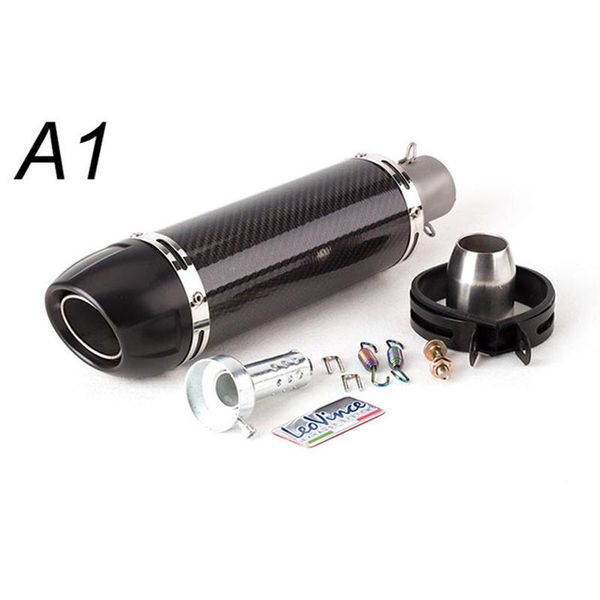 

motorcycle exhaust system fit all 36-51mm moto pipes universal modified pipe carbon fiber black silver leovince muffler