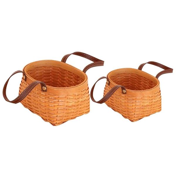 

storage baskets picnic basket natural woven bamboo, outdoor party bbq basket, fruit vegetable egg flower