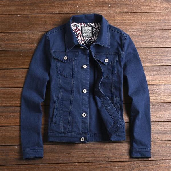 

men's jackets spring autumn fashion mens jean jacket casual cotton red khaki and army green outerwear denim coat, Black;brown