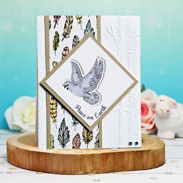 

painting supplies peace dove metal cutting dies and clear stamps feather scrapbooking for making card embossing craft diy stencil