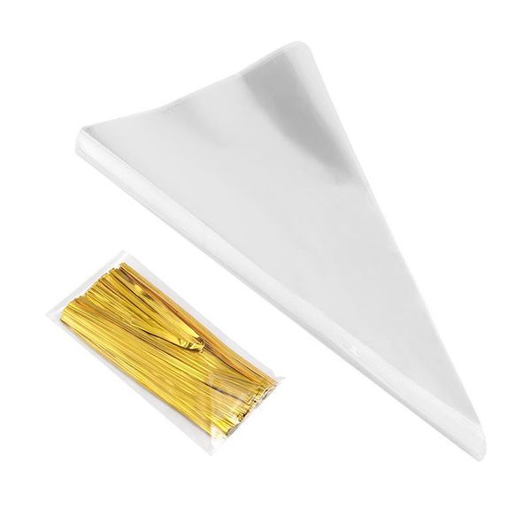 

gift wrap 100pcs triangle candy bag self adhesive cookies diy christmas tree biscuit with transparent for halloween
