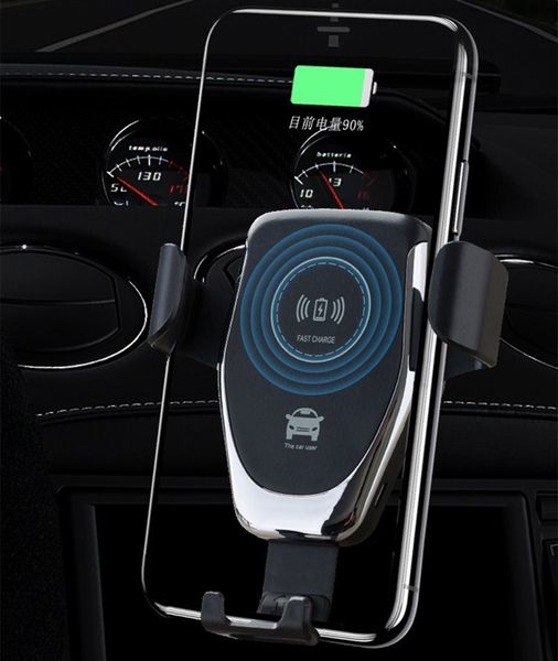 Hohe Qualität Q12 10W Car Mount Wireless Ladegerät für iPhone XS 8 8plus Samsung S10 S9 S8 S7 Schnelle Qi Schnelles Ladewagen Telefonhalter mit Kleinkasten