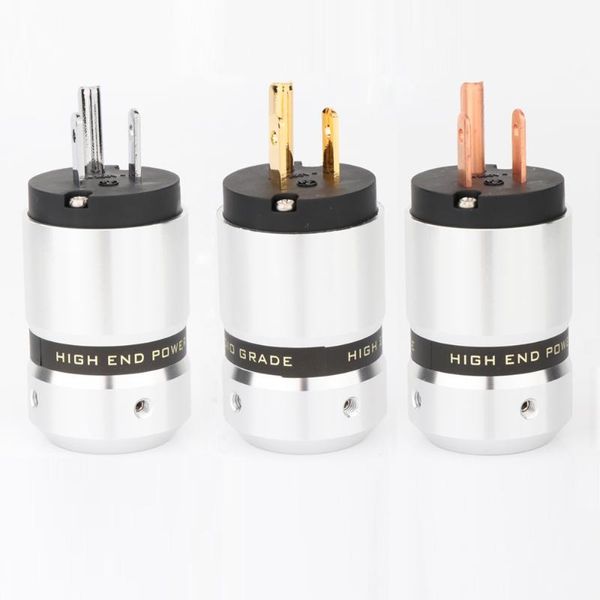

smart power plugs preffair hi-end rhodium/gold/red copper plated us plug male iec female diy cord connector