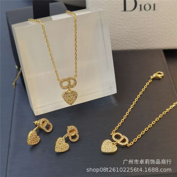 

2021 luxury designer jewelry / new necklace women's suit bracelet earrings small fragrant ear jewelry, Silver