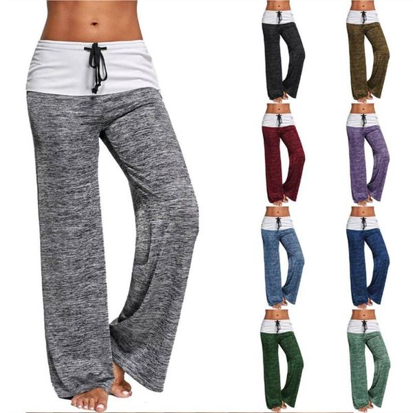 

women's pants & capris europe and america stitching trousers outdoor casual wide leg 2021 10 colors luxury women fashion, Black;white