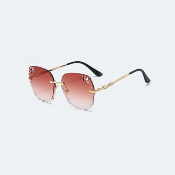 

sunglasses square frameless diamond trim ladies gradient trend glasses, White;black