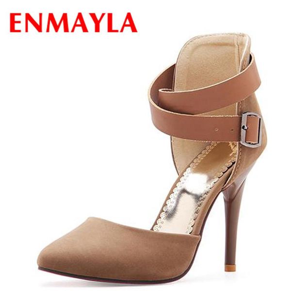 

high heels women's pumps pointed toe women shoes buckle strappy thin heel red lady wedding size 43 dress, Black