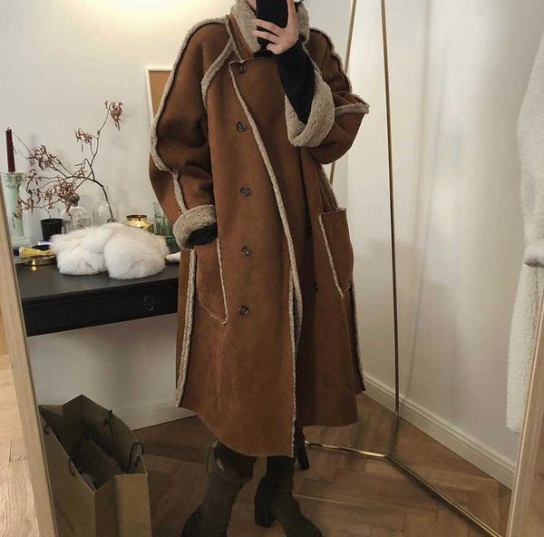 

woman classic warm wool double side coat 210930, Black