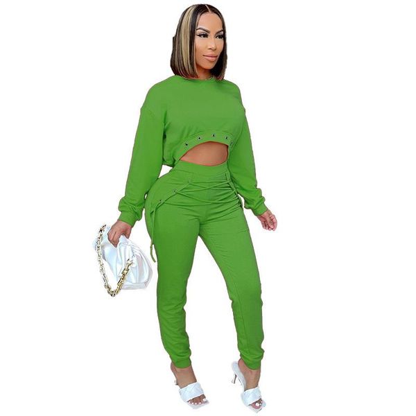 

women's two piece pants solid color leisure sports tracksuit fashion long sleeve hoodies and sets woman outfit, White