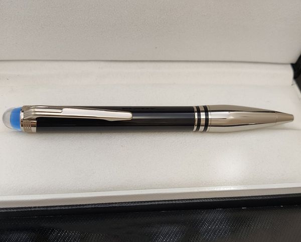 

5a luxury pen classic round crystal ballpoint with blue signature pens noble gift metal forging comfortable writing good-gift@ yamalang3
